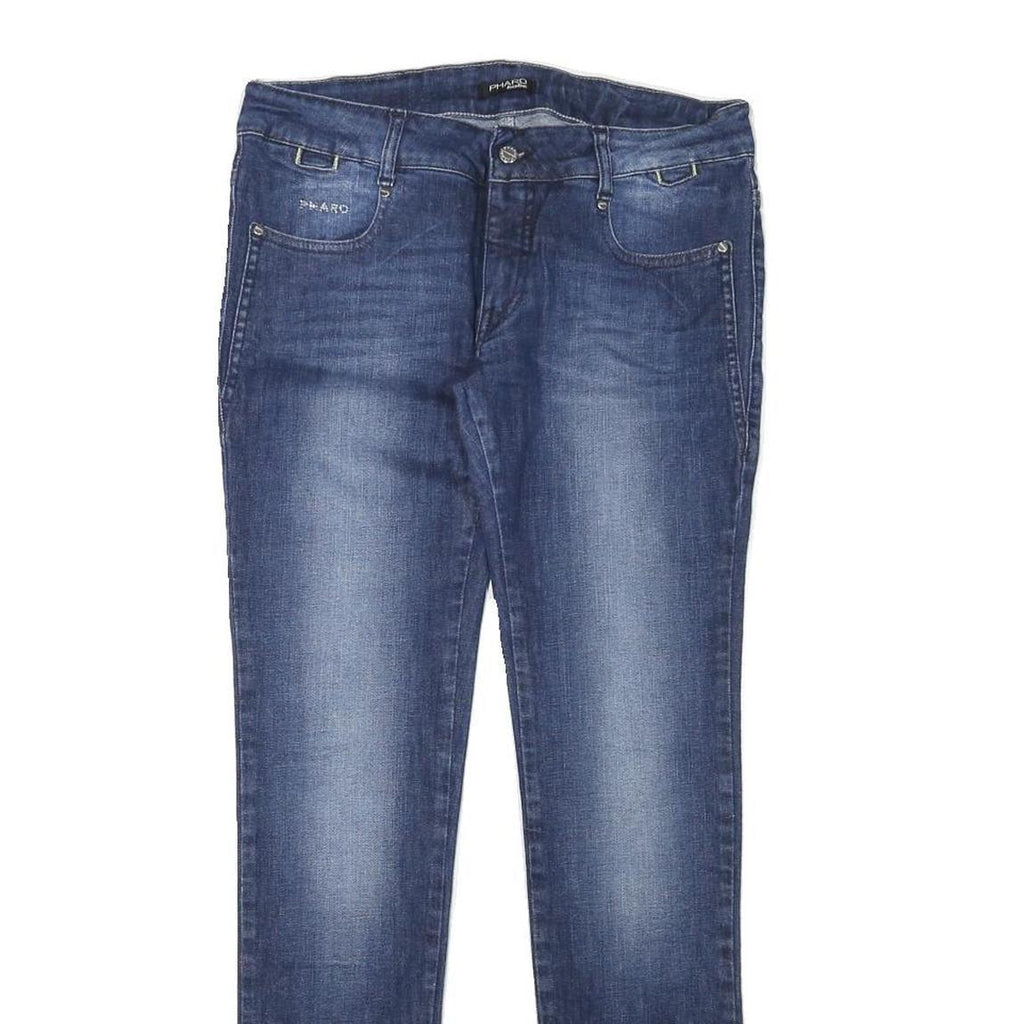 PHARD Womens Jeans Blue Slim Skinny Denim Medium W30 L30 Distressed Hem