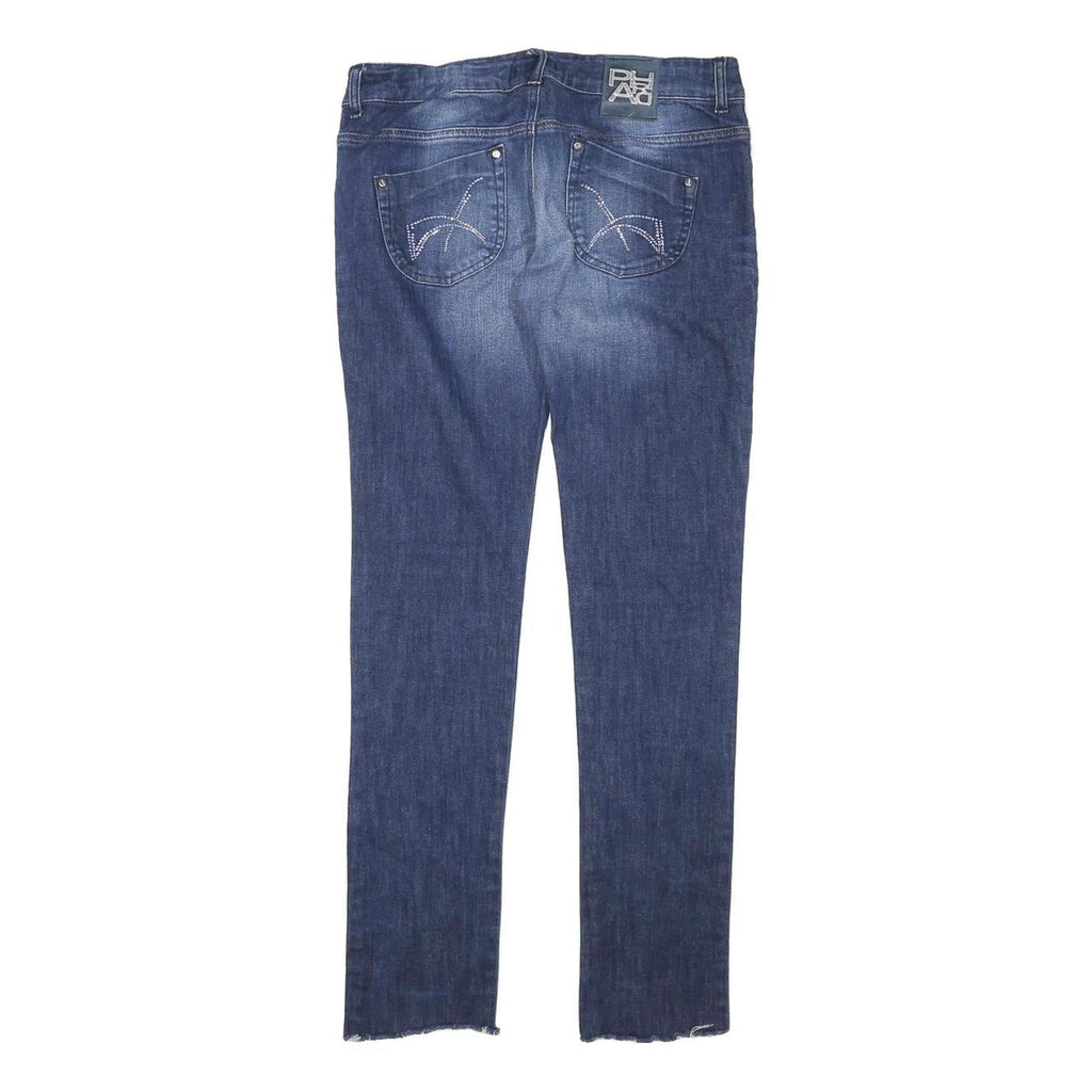 PHARD Womens Jeans Blue Slim Skinny Denim Medium W30 L30 Distressed Hem