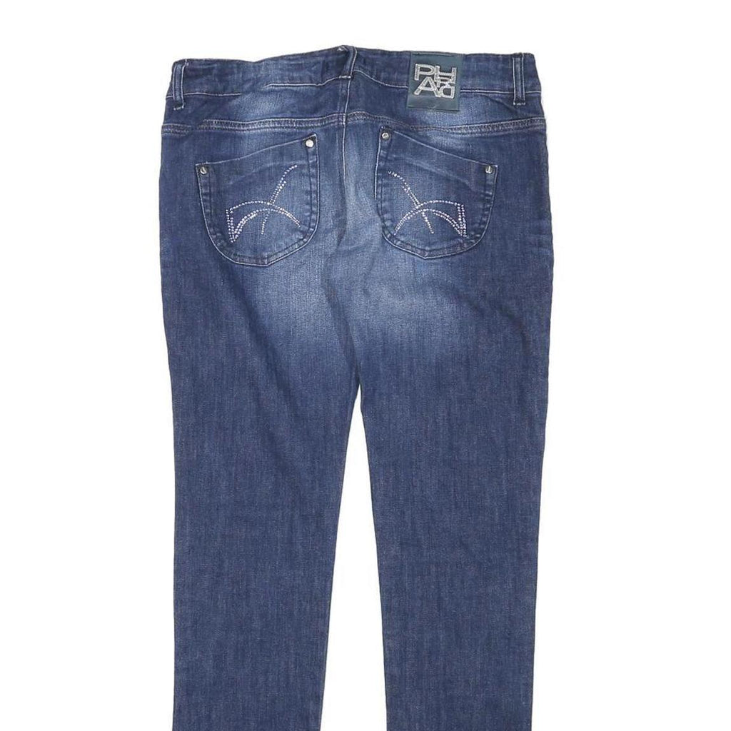 PHARD Womens Jeans Blue Slim Skinny Denim Medium W30 L30 Distressed Hem