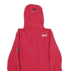 JACK WOLFSKIN Womens Red Outdoor Hooded Jacket UK 10 Polyamide Woven Plain Zip