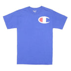 CHAMPION Mens Blue Graphic T-Shirt S Short Sleeve Crew Neck Cotton Blend