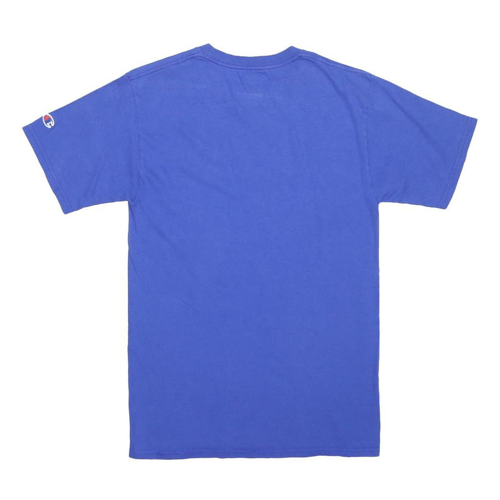 CHAMPION Mens Blue Graphic T-Shirt S Short Sleeve Crew Neck Cotton Blend