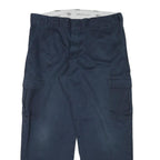 DICKIES Mens Relaxed Navy Blue Straight Cargo Trousers W36 L28 Workwear