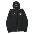 ADIDAS Mens Black White SCSA Badge Hooded Zip Jacket Polyester Blend Sportswear