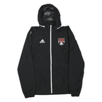 ADIDAS Mens Black White SCSA Badge Hooded Zip Jacket Polyester Blend Sportswear
