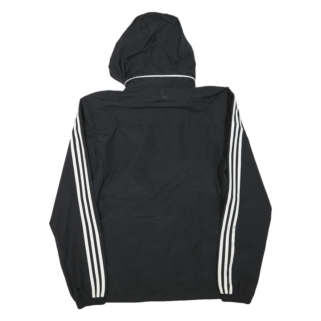 ADIDAS Mens Black White SCSA Badge Hooded Zip Jacket Polyester Blend Sportswear