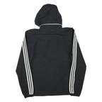 ADIDAS Mens Black White SCSA Badge Hooded Zip Jacket Polyester Blend Sportswear