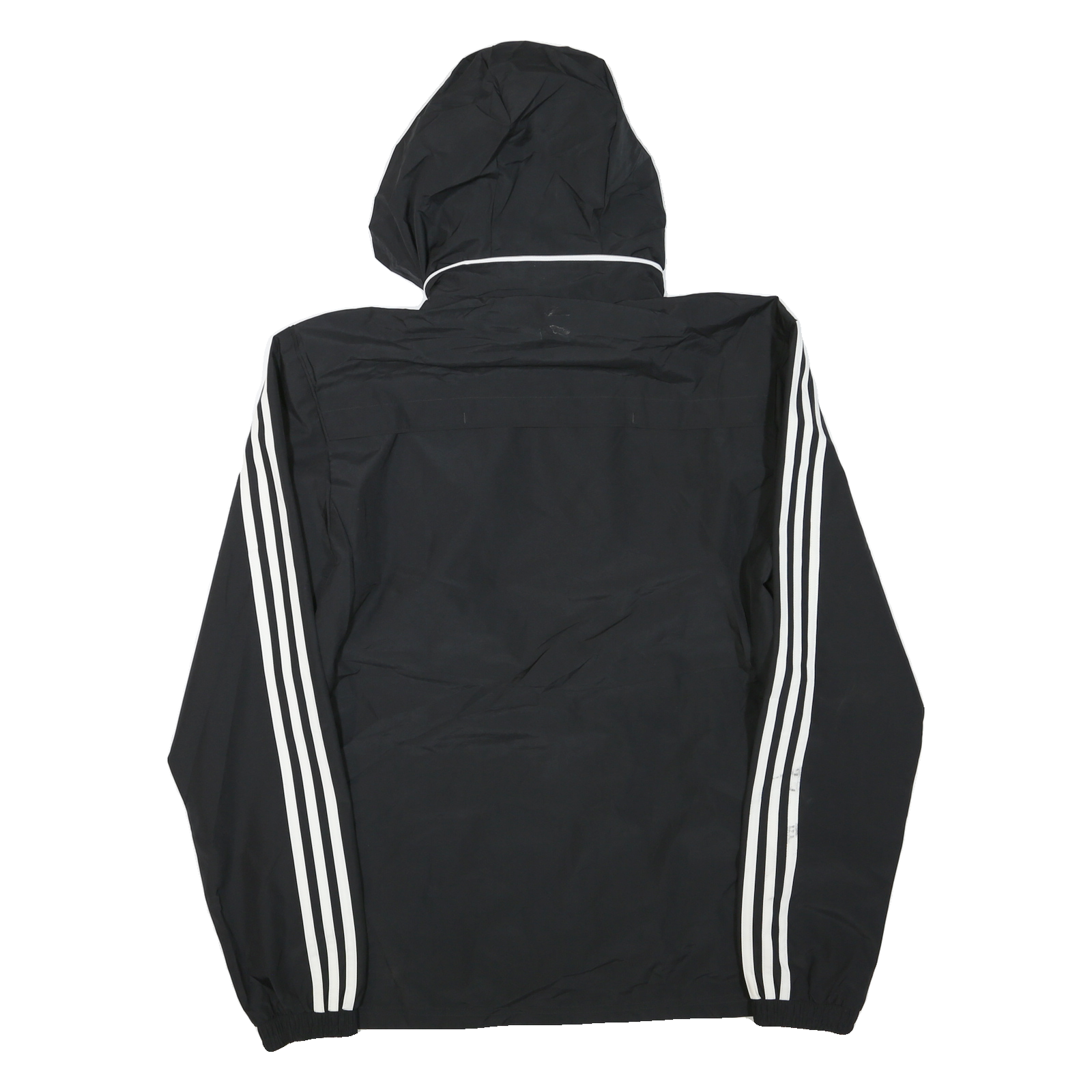 ADIDAS Mens Black White SCSA Badge Hooded Zip Jacket Polyester Blend Sportswear