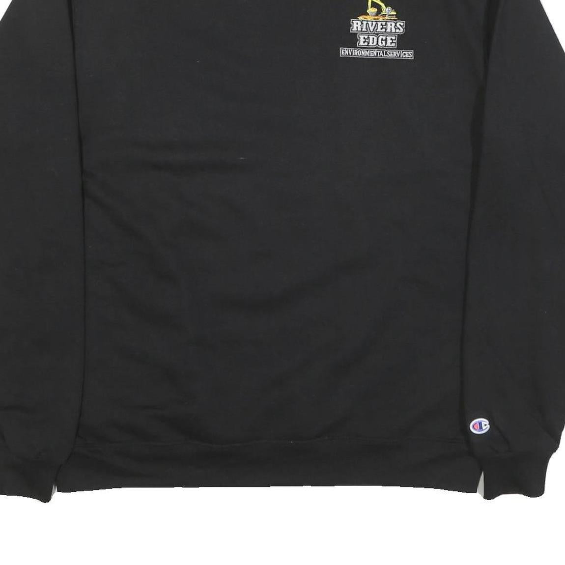 CHAMPION Mens Black Rivers Edge Environmental Crew Neck L Cotton Blend