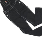 DICKIES Womens Black Cotton Blend Classic Dungarees S W30 L32 Workwear