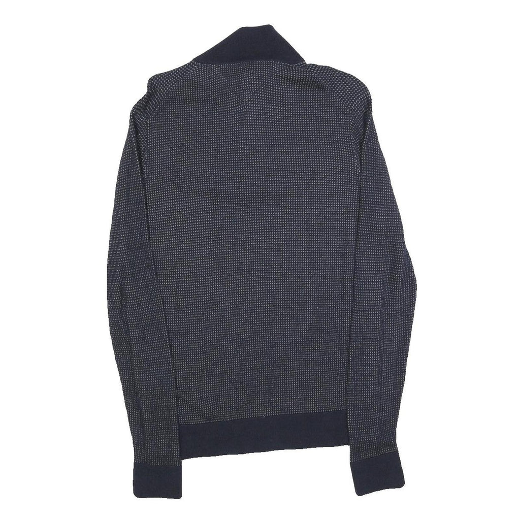 TOMMY HILFIGER Mens Navy Patterned Pullover Crew Neck Basic Knit Jumper L