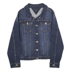 TOMMY HILFIGER Womens Blue Denim Jacket L Cotton Button Plain Classic Fit
