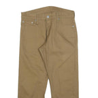LEVI'S Mens Cotton Blend Beige Slim Straight Trousers W30 L24 Casual Zip Closure