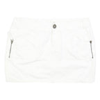 ARIZONA JEAN COMPANY Womens White Mini Cotton Blend Straight Skirt M Casual