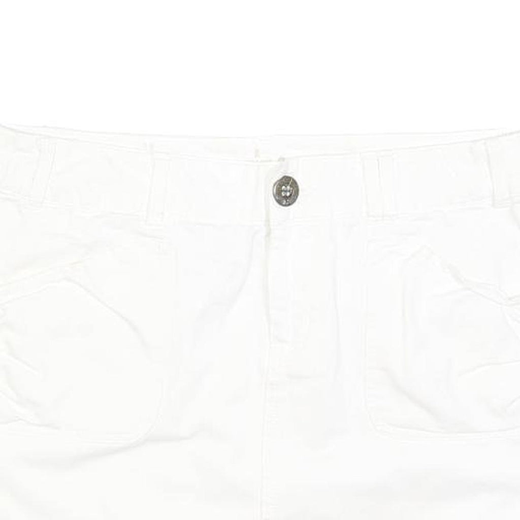 ARIZONA JEAN COMPANY Womens White Mini Cotton Blend Straight Skirt M Casual