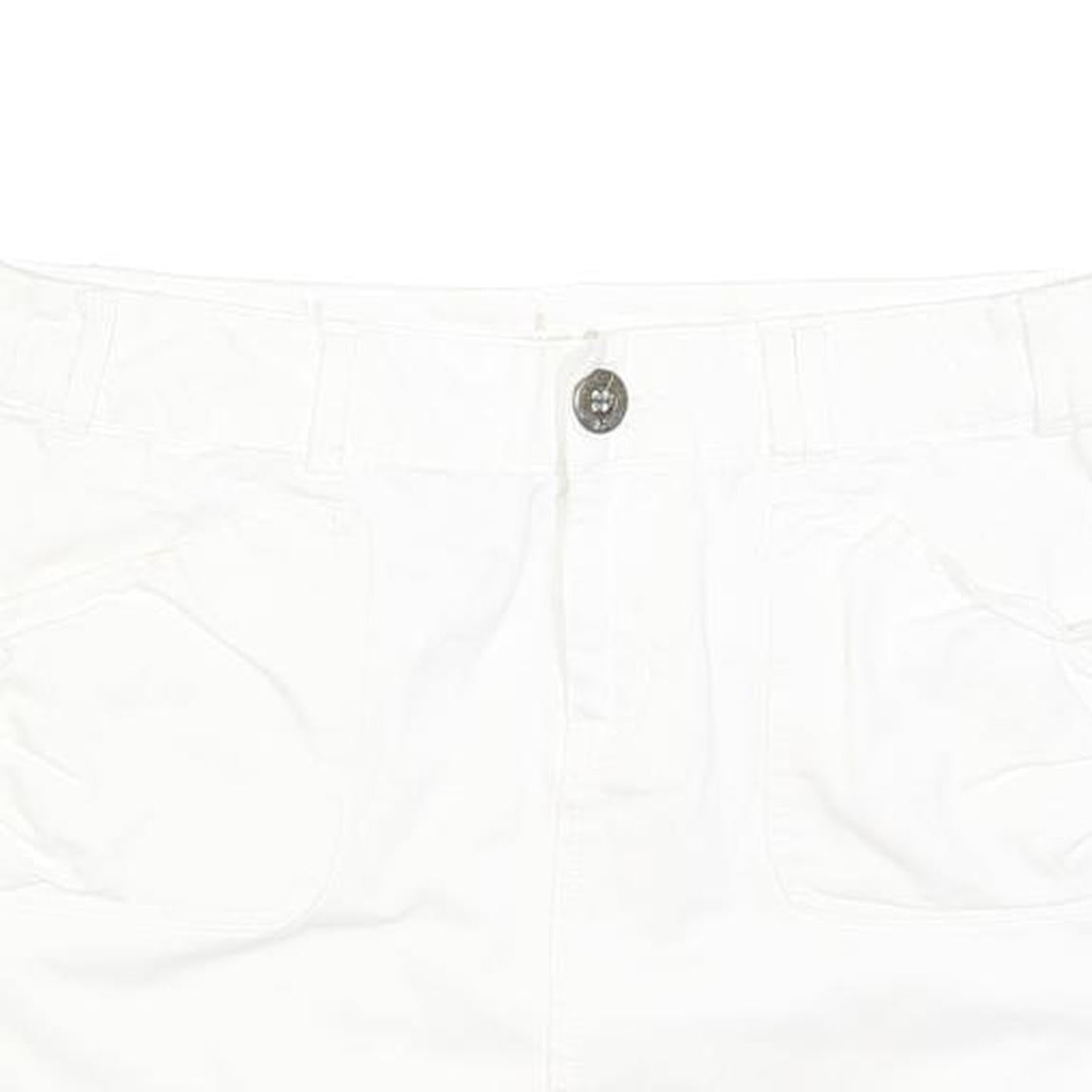 ARIZONA JEAN COMPANY Womens White Mini Cotton Blend Straight Skirt M Casual