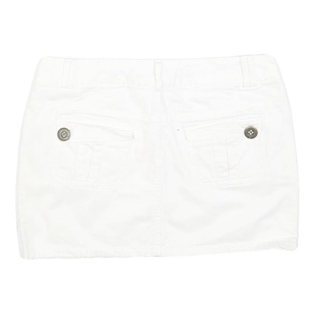 ARIZONA JEAN COMPANY Womens White Mini Cotton Blend Straight Skirt M Casual