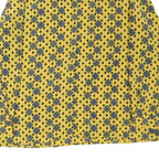 Womens Yellow Printed Long Sleeve Round Neck Top L Lightweight Patterned