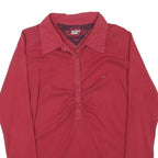 LEVI'S Womens Red Long Sleeve Shirt Button Neck L Cotton Blend Classic Top