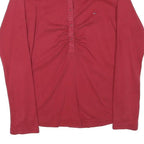 LEVI'S Womens Red Long Sleeve Shirt Button Neck L Cotton Blend Classic Top