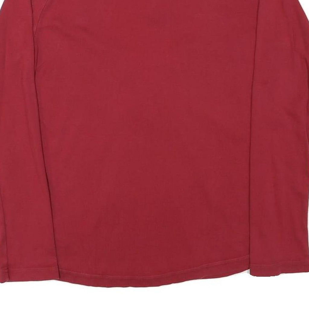 LEVI'S Womens Red Long Sleeve Shirt Button Neck L Cotton Blend Classic Top