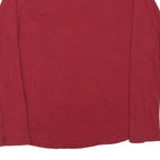 LEVI'S Womens Red Long Sleeve Shirt Button Neck L Cotton Blend Classic Top