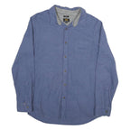 LEE Mens Blue Shirt L Cotton Blend Regular Fit Casual Button Through Long Sleeve