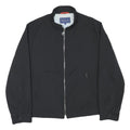 FALCONABLE Mens Black Jacket L Polyester Blend Plain Zip Casual Lightweight