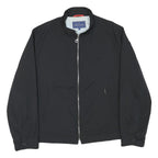FALCONABLE Mens Black Jacket L Polyester Blend Plain Zip Casual Lightweight