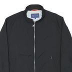 FALCONABLE Mens Black Jacket L Polyester Blend Plain Zip Casual Lightweight