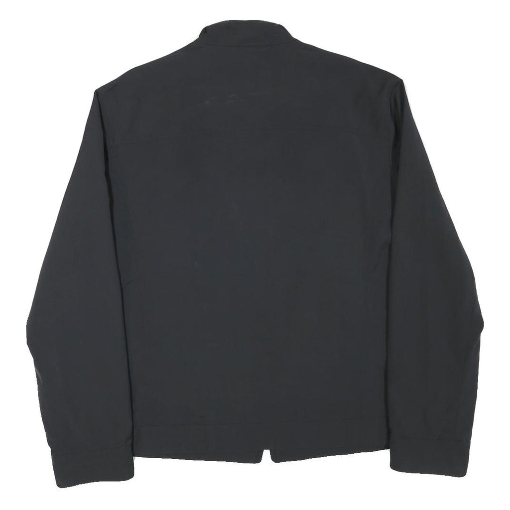 FALCONABLE Mens Black Jacket L Polyester Blend Plain Zip Casual Lightweight