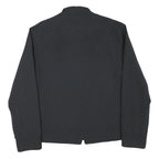 FALCONABLE Mens Black Jacket L Polyester Blend Plain Zip Casual Lightweight