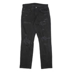 LEVI'S 511 Slim Mens Jeans Black Slim Slim Cotton Blend W32 L32 Distressed