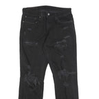 LEVI'S 511 Slim Mens Jeans Black Slim Slim Cotton Blend W32 L32 Distressed