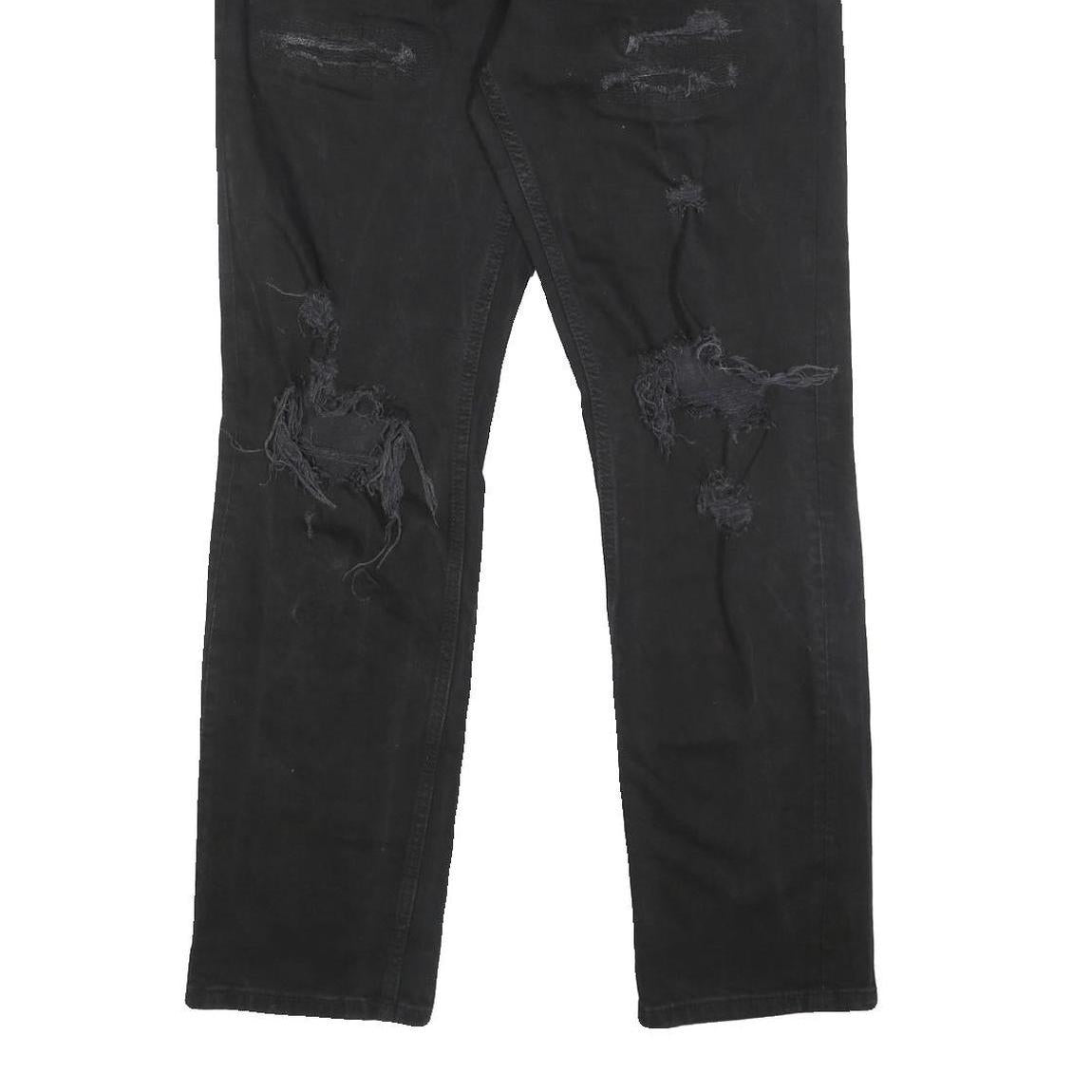 LEVI'S 511 Slim Mens Jeans Black Slim Slim Cotton Blend W32 L32 Distressed