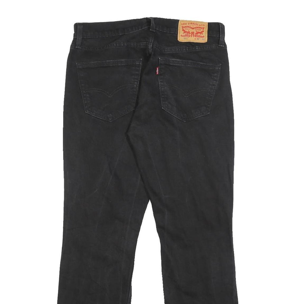 LEVI'S 511 Slim Mens Jeans Black Slim Slim Cotton Blend W32 L32 Distressed