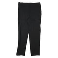 CALVIN KLEIN Womens Black Rayon Slim Trousers W32 L28 Faux Leather Side Stripe