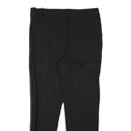 CALVIN KLEIN Womens Black Rayon Slim Trousers W32 L28 Faux Leather Side Stripe