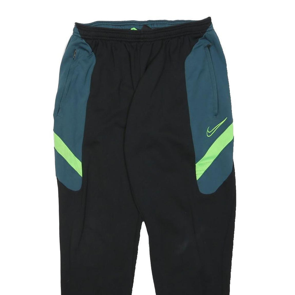 NIKE Mens Joggers Black & Green Slim Tapered L W28 L27 Sportswear Bottoms