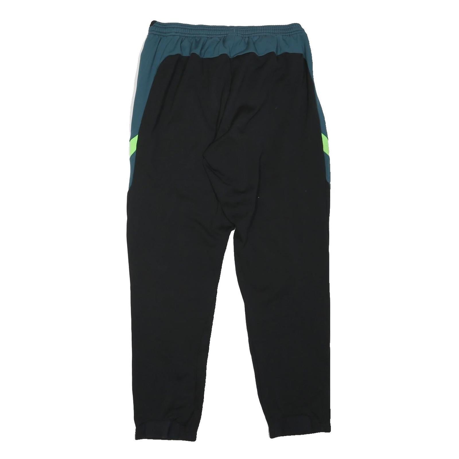 NIKE Mens Joggers Black & Green Slim Tapered L W28 L27 Sportswear Bottoms