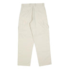 GREENVILLAGE Mens Regular Fit Beige Cargo Trousers W28 L30 Cotton Blend Zip