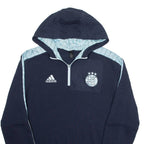 ADIDAS 1/4 Zip Mens Blue Hoodie S