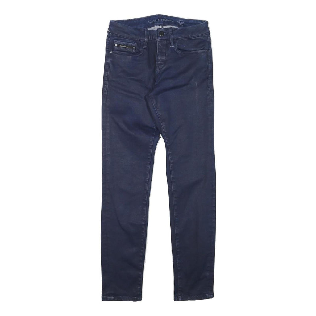 CALVIN KLEIN JEANS Womens Slim Skinny Denim Dark W25 L27 Zip Cotton Blend