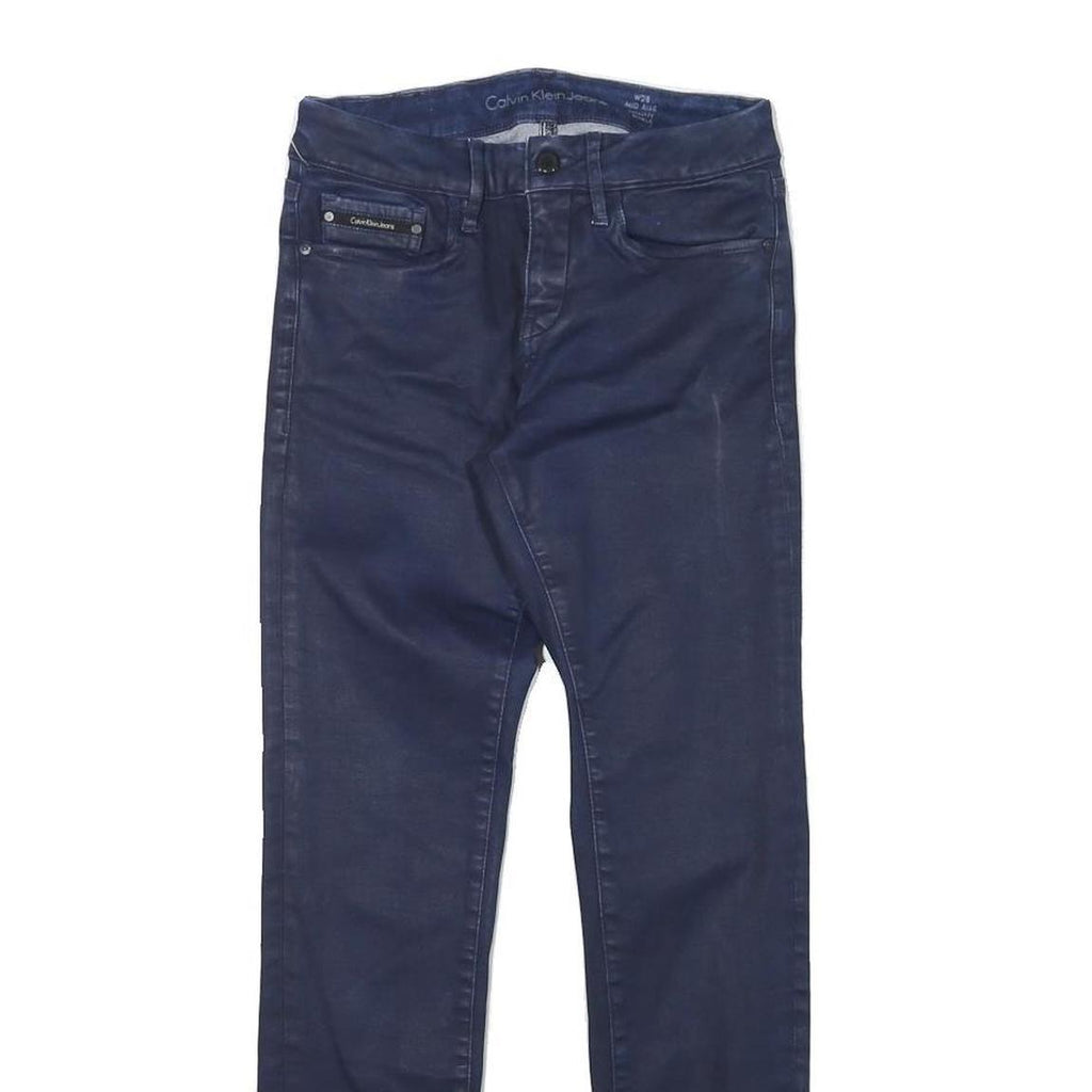 CALVIN KLEIN JEANS Womens Slim Skinny Denim Dark W25 L27 Zip Cotton Blend