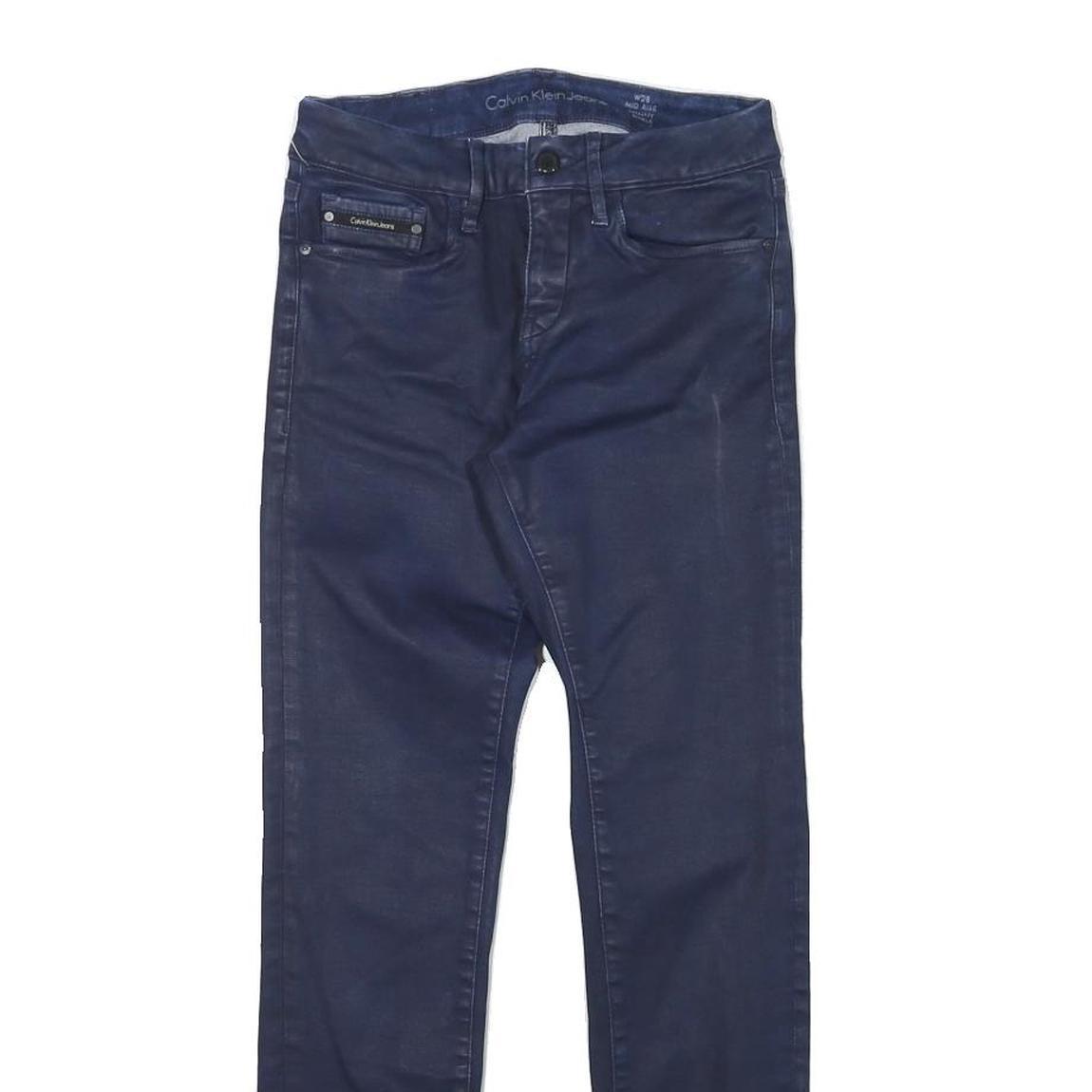 CALVIN KLEIN JEANS Womens Slim Skinny Denim Dark W25 L27 Zip Cotton Blend