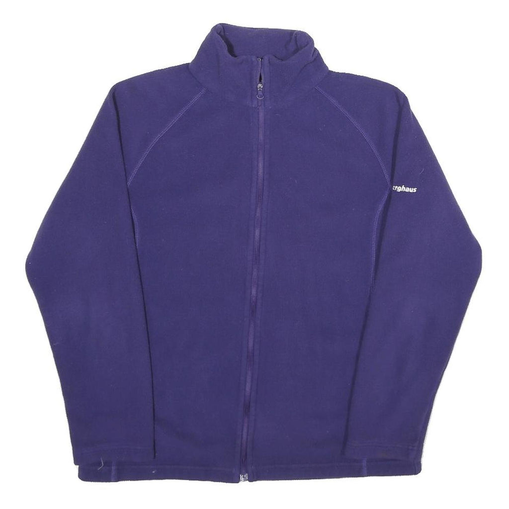 BERGHAUS Womens Blue Fleece Jacket UK 12 Polyester Zip Outdoor Casual