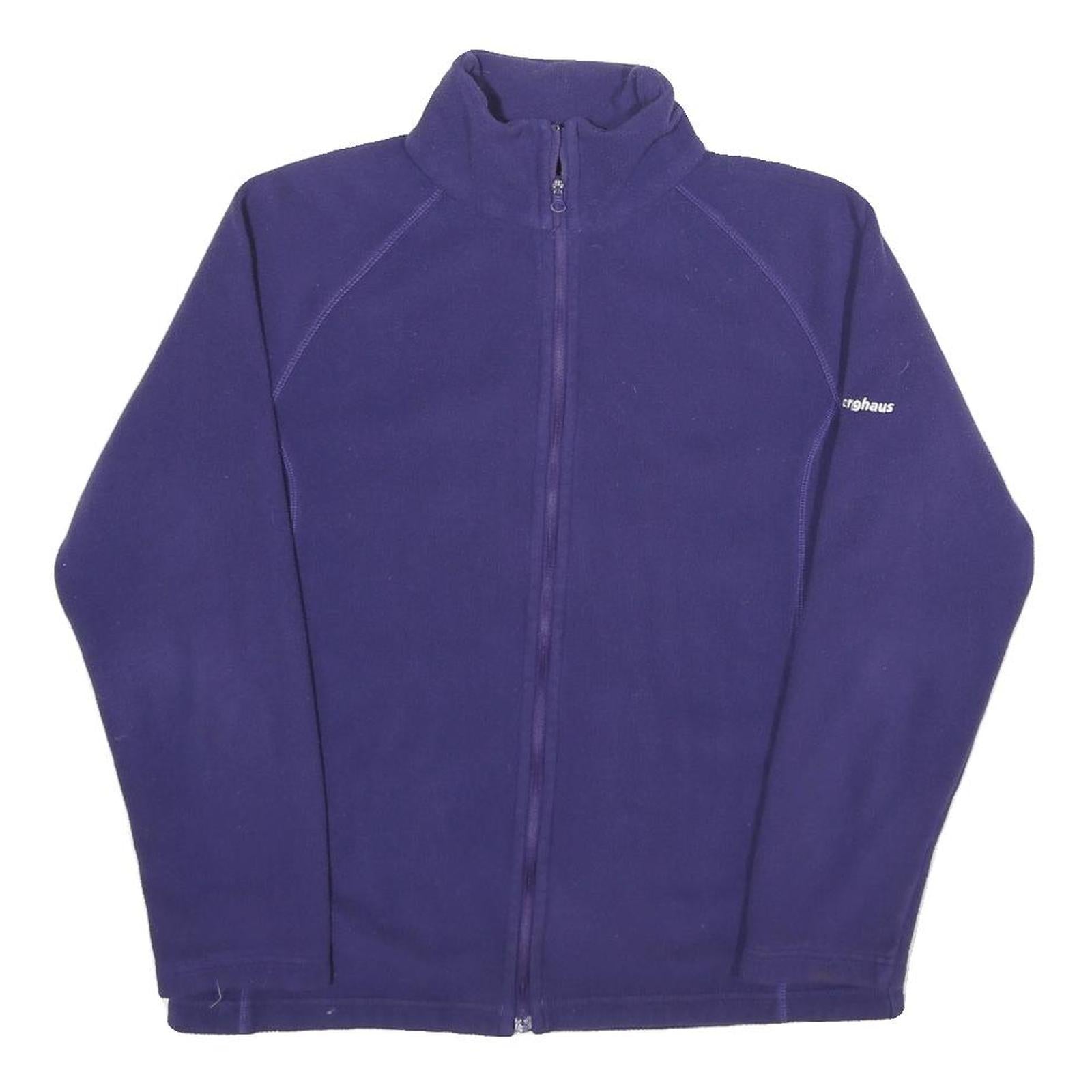 BERGHAUS Womens Blue Fleece Jacket UK 12 Polyester Zip Outdoor Casual