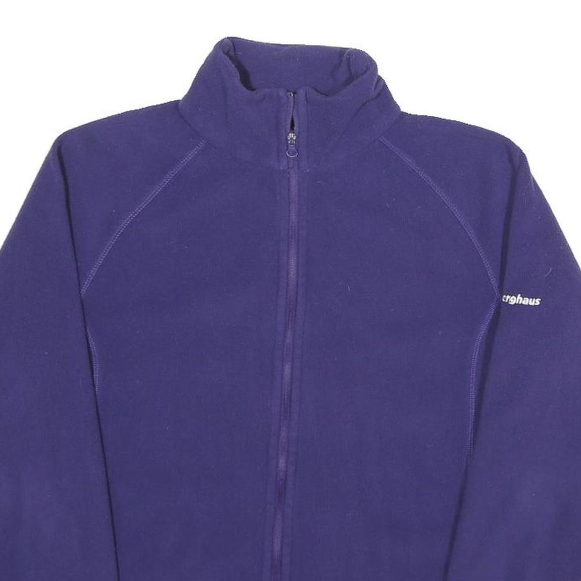 BERGHAUS Womens Blue Fleece Jacket UK 12 Polyester Zip Outdoor Casual