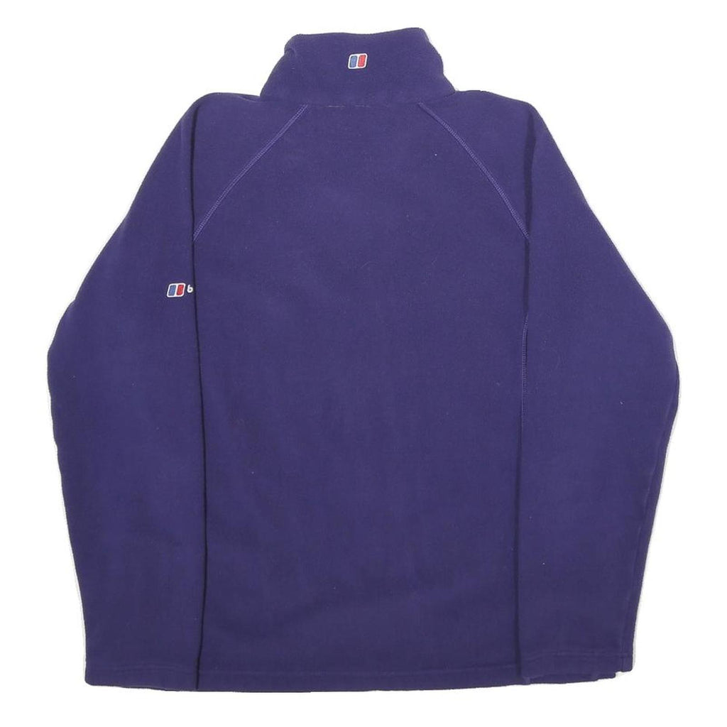 BERGHAUS Womens Blue Fleece Jacket UK 12 Polyester Zip Outdoor Casual