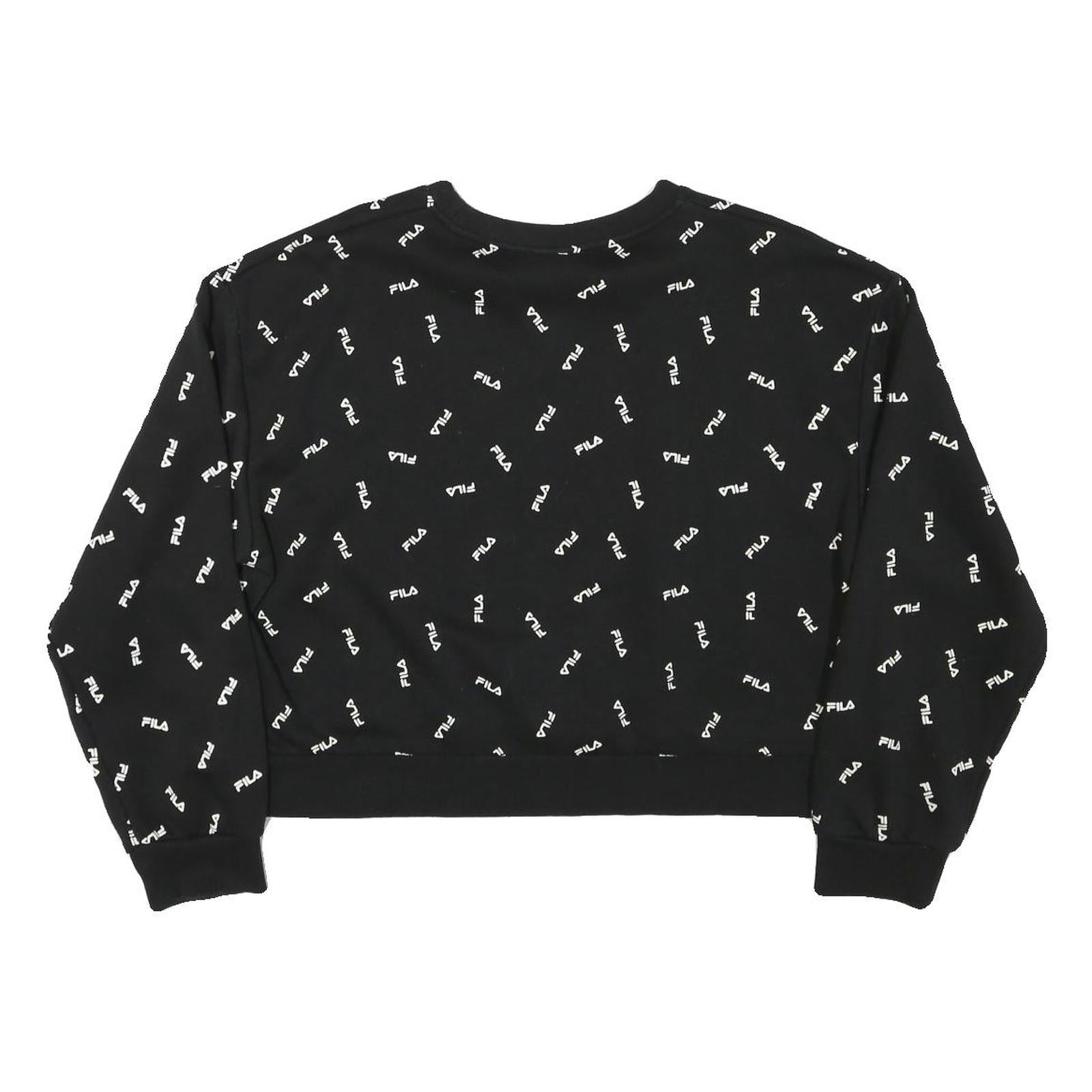 FILA Womens Black Crew Neck 2XL Cotton Blend Sweatshirt Logo Print